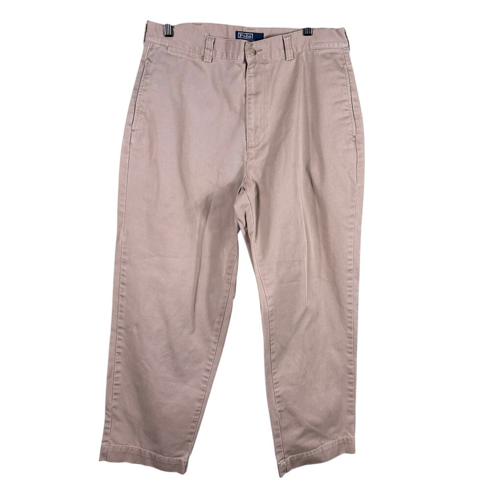 Ralph Lauren Men's 34x29 Khaki Loose Cotton Soft Daily Casual Chino Preppy Pants